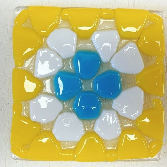 Fused Glass Granny Square Coasters - Picture 7 of 10